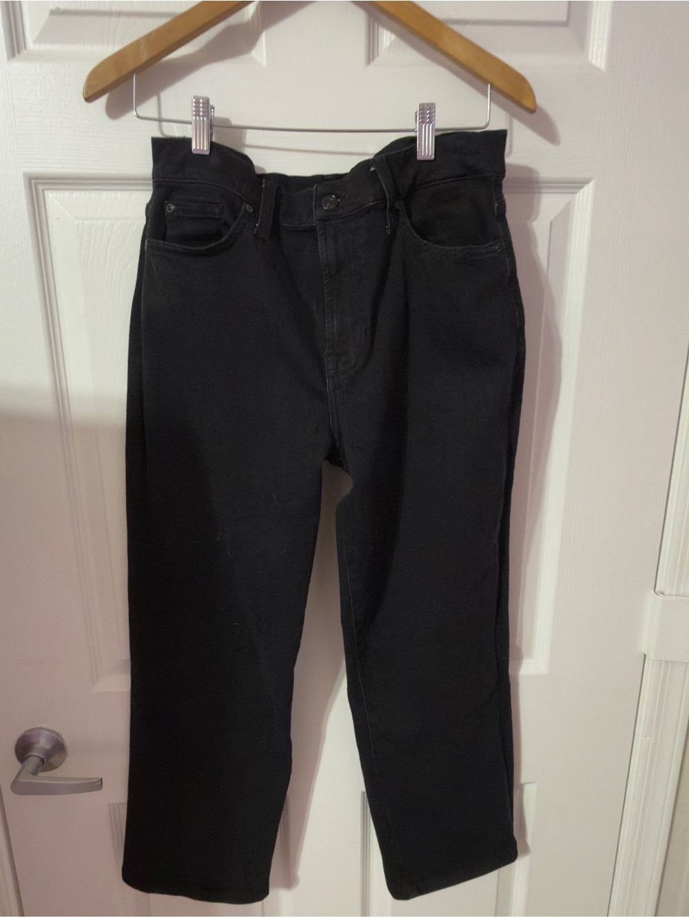 7 For All Mankind Men's Black Relaxed Straight Jeans